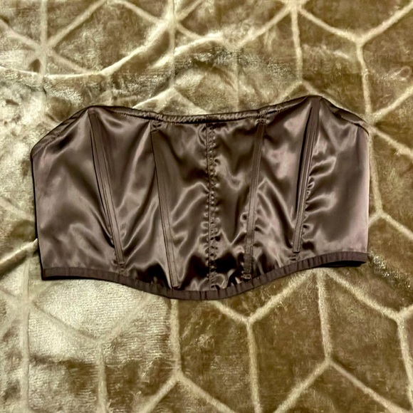 GARAGE Brown strapless corset top - Picture 1 of 2
